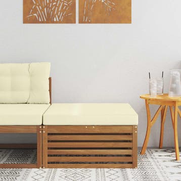 vidaXL Buiten Voetenbank Massief Acacia Hout Naturel, Verzenden, Nieuw