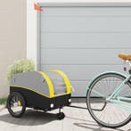 vidaXL Fietstrailer 45 kg ijzer zwart en geel, Verzenden, Nieuw