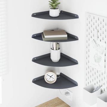 vidaXL Hoek Plank 4 st Antraciet 24 x 24 x 2,3 cm, Verzenden