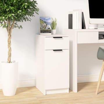 vidaXL Bureaukast 33,5x50x75 cm bewerkt hout wit, Verzenden, Nieuw