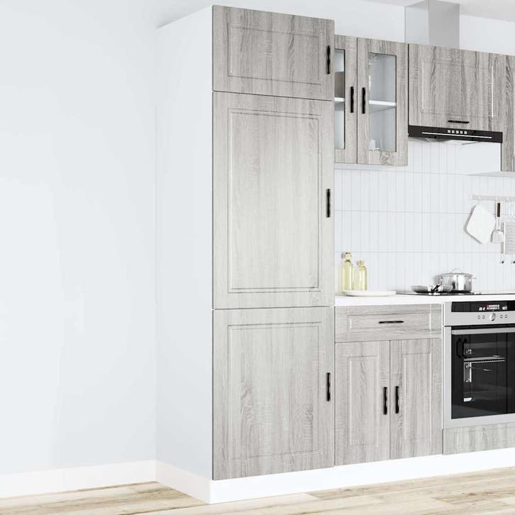 vidaXL Keukenkast Porto bewerkt hout grijs sonoma eiken, Maison & Meubles, Armoires | Autre, Envoi