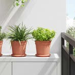 vidaXL Ronde Bloempot 24 pcs Baksteenrood Ø 17 x 14 cm, Verzenden, Nieuw