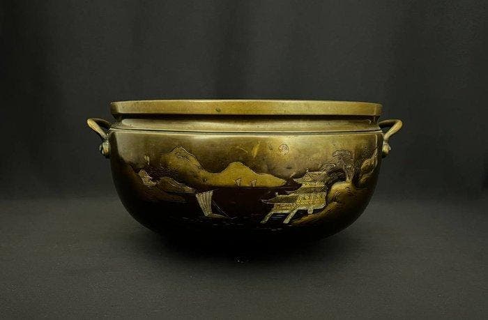 Brasero - Bronze - Hibachi ancien en bronze, Antiek en Kunst, Antiek | Overige Antiek