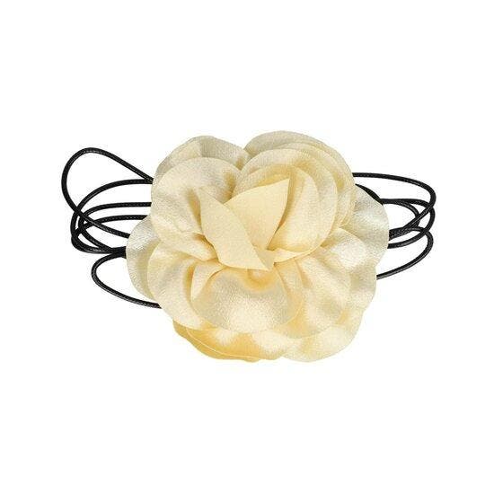 Haarband Bloem - Veter - Striklint - Creme, Bijoux, Sacs & Beauté, Beauté | Soins des cheveux