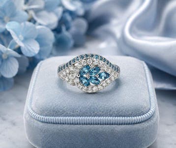 Zonder minimumprijs - Ring Verguld Topaas - Diamant -