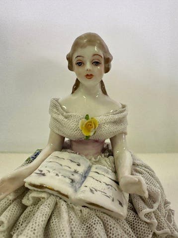 Figure - Dama merlettata di Dresda inizi ‘900 - Porcelaine, Antiek en Kunst