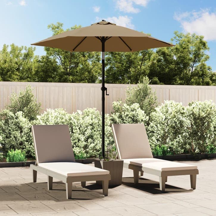 vidaXL Parasol 200x224 cm aluminium taupe, Tuin en Terras, Parasols, Nieuw, Verzenden