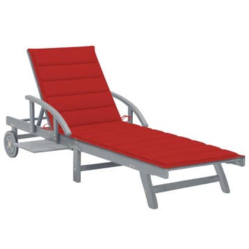 vidaXL Ligbed met kussen massief acaciahout, Verzenden, Nieuw