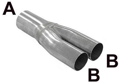 Y buis A= 50,8 mm, B= 50,8 mm Universeel RVS T-X-Y buizen, Auto-onderdelen, Uitlaatsystemen, Nieuw, Verzenden