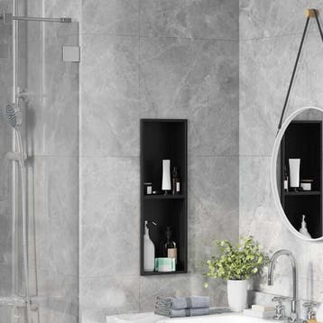 vidaXL Douche Niche Zwart 60 x 20 x 9,5 cm Roestvrij staal, Bricolage & Construction, Verzenden