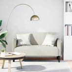 vidaXL Loveseat bank / zetel 109 cm fluweel crèmekleurig, Huis en Inrichting, Zetels | Zetels, Verzenden, Nieuw