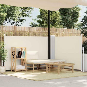vidaXL Windscherm uittrekbaar 120x600 cm crème, Verzenden, Nieuw