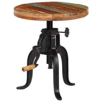 vidaXL Bijzettafel 45x(45-62) cm massief sloophout en, Verzenden