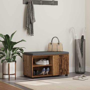 vidaXL Hallenbank Oudhout 80 x 38 x 46 cm Geengineerd Hout, Verzenden, Nieuw