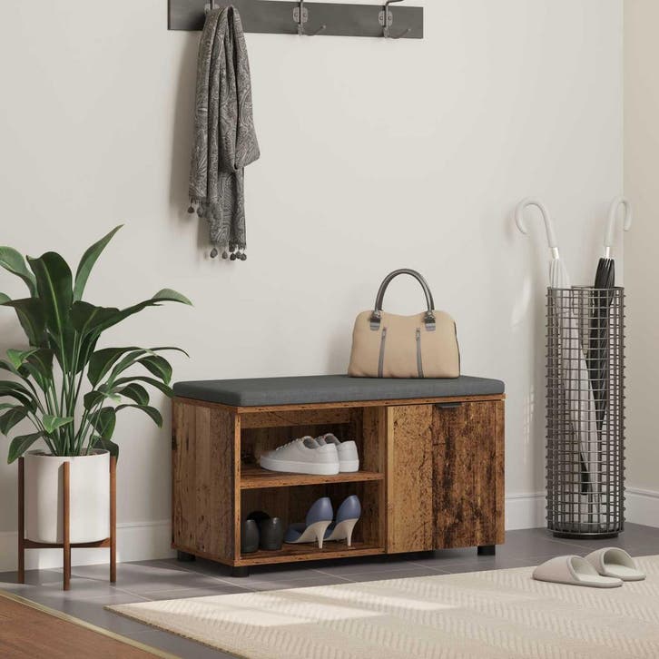 vidaXL Hallenbank Oudhout 80 x 38 x 46 cm Geengineerd Hout, Huis en Inrichting, Overige Huis en Inrichting, Nieuw, Verzenden