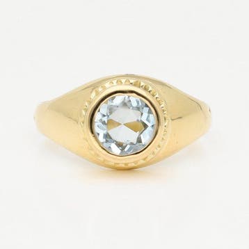 Bague - 18 carats Or jaune - Aigue-marine, Bijoux, Sacs & Beauté