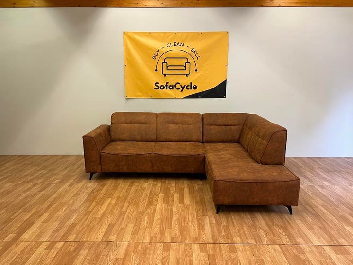 Cognac Hoekzetel / SOFACYCLE / Levering mogelijk - gereinigd, Maison & Meubles, Canapés | Sofas & Chaises Longues, Enlèvement ou Envoi