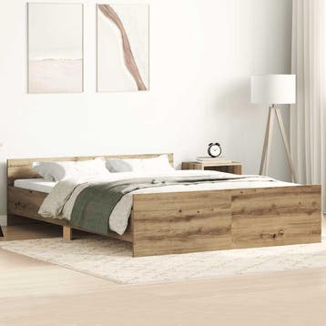 vidaXL Bedframe zonder matras spaanplaat artisanaal, Verzenden, Nieuw