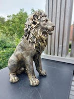 Statue, statue of golden bronze lion - 45 cm - polyrésine, Antiquités & Art