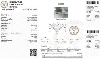 1 pcs Diamant (Natuurlijk) - 0.60 ct - Rond - H - SI2 -