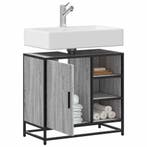 vidaXL Wastafelkast 65x33x60 cm bewerkt hout grijs sonoma, Huis en Inrichting, Verzenden, Nieuw