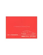 1980 ALFA ROMEO ALFETTA GT 1.6 / GTV 2000 INSTRUCTIEBOEKJE.., Ophalen of Verzenden