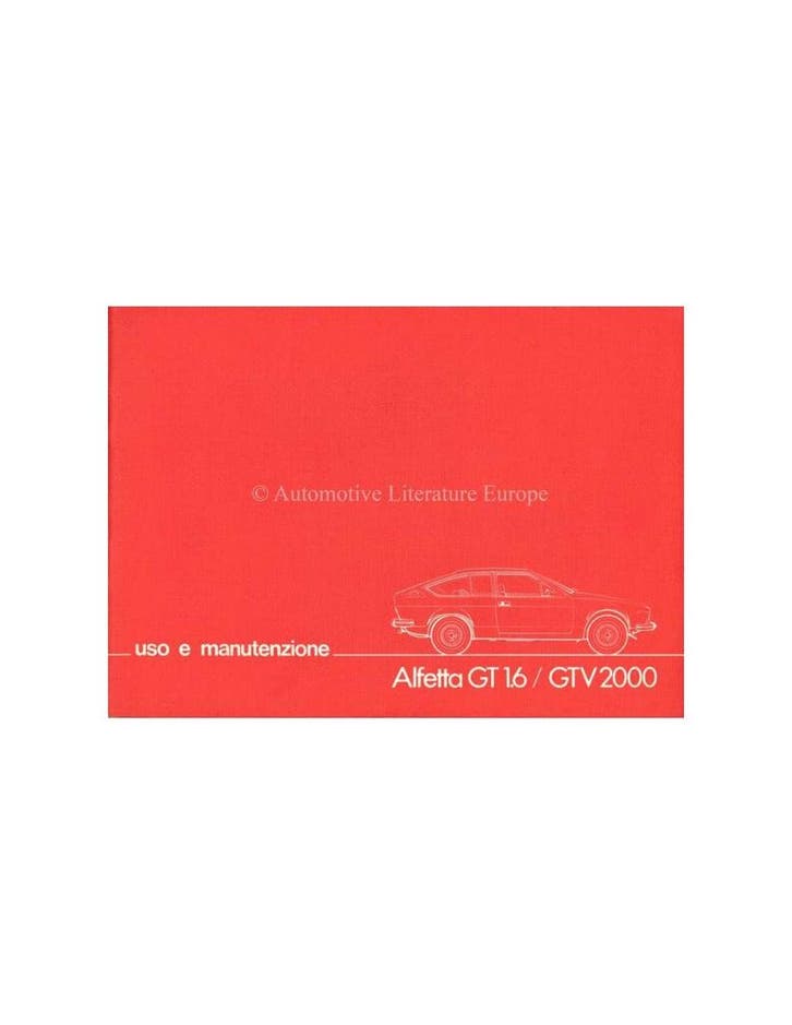1980 ALFA ROMEO ALFETTA GT 1.6 / GTV 2000 INSTRUCTIEBOEKJE.., Auto diversen, Handleidingen en Instructieboekjes, Ophalen of Verzenden