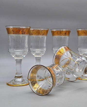 C.R.E. Art Italia - Drinkservies (6) - 24 kt goud