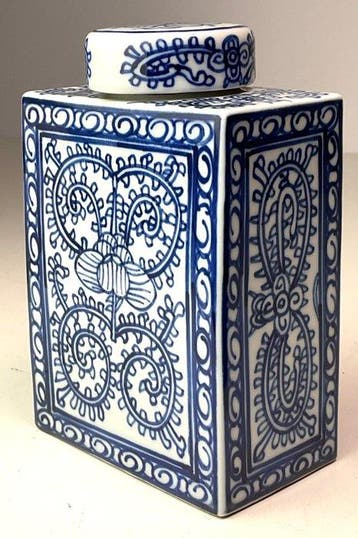 Theekistje / doosje - Sweet Pea decor, 1 - Porselein - Caddy, Antiek en Kunst