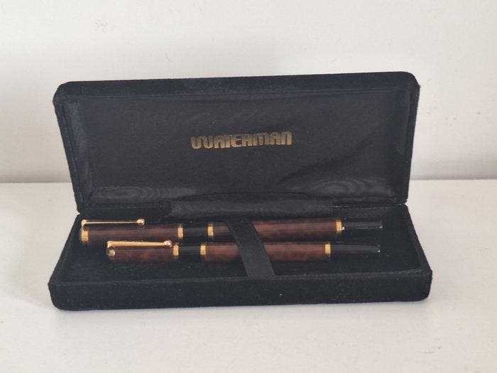 Waterman - Watermina, plume en or bicolore 18 K 750 (marron, Collections, Stylos