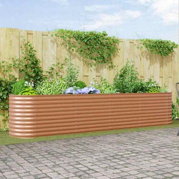 vidaXL Verhoogd bed Bruin 400 x 80 x 81 cm Staal, Verzenden, Nieuw