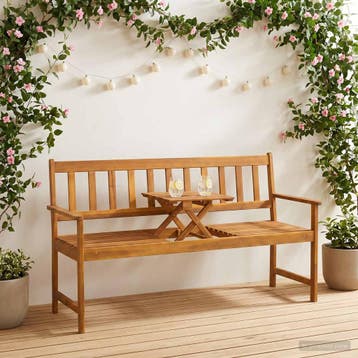 vidaXL Tuinbank 158 x 55 x 89 cm Massief Acacia Hout Naturel, Verzenden
