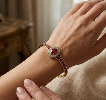 Armband - 9 kt. Geel goud - 1.99ct. tw. Robijn - Diamant, Nieuw