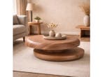 Veiling - Draaibare salontafel Walnoot - Notenhout bruin