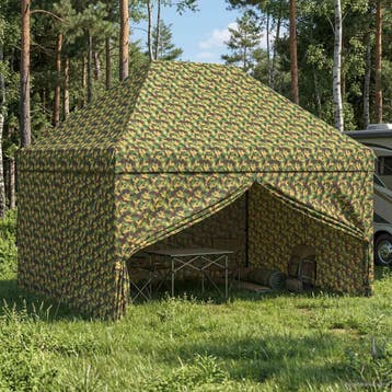 vidaXL Luifel Tent met 4 Zijkanten 2,95 x 4,1 m Leger, Verzenden