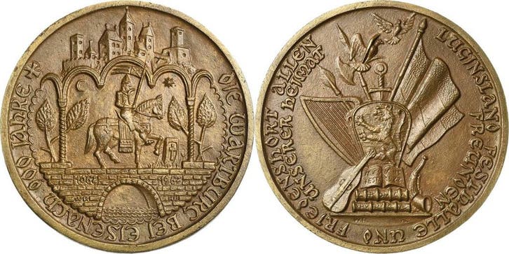 Bronzegussmedaille 1967 Eisenach, Postzegels en Munten, Munten | Europa | Niet-Euromunten, België, Verzenden