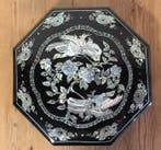 Mother-of-pearl inlaid octagonal lidded container with