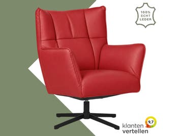 Leren draaifauteuil Lovely - Toledo Ducati (rood), Ophalen of Verzenden