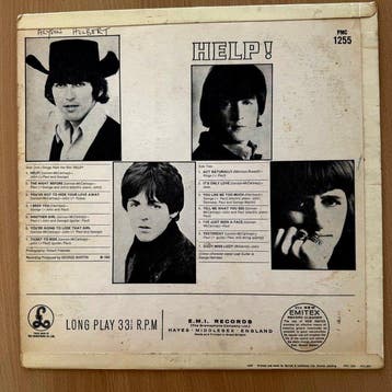 Beatles - HELP ! [first UK mono pressing] 1965 - Disque