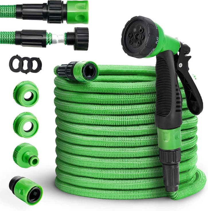 Flexibele Tuinslang - Inc. sproeikop - 30 meter - Groen - Ti, Tuin en Terras, Tuinslangen, Nieuw, Verzenden