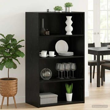 vidaXL Highboard Zwart eiken 70 x 41 x 124 cm Bewerkt hout, Verzenden