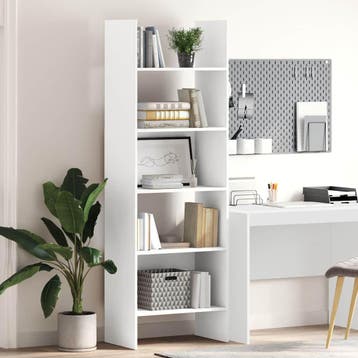vidaXL Boekenkast 60x35x180 cm bewerkt hout wit, Verzenden