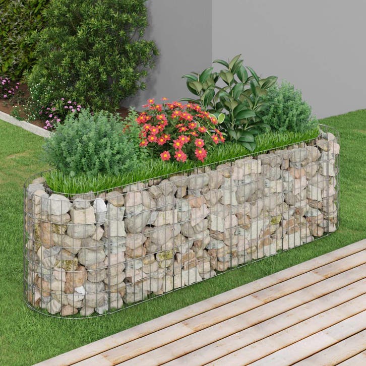vidaXL Gabion plantenbak verhoogd 190x50x50 cm, Tuin en Terras, Bloempotten, Nieuw, Verzenden