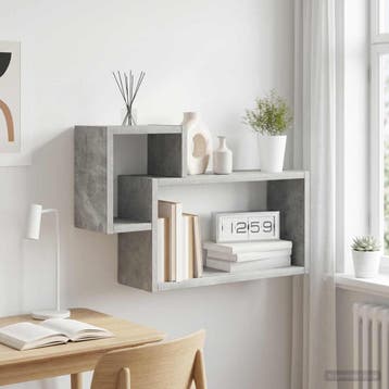 vidaXL Wandplank Muurmontage Betongrijs 55 x 15 x 35 cm, Verzenden, Nieuw