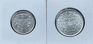 Portugal. Lote de 2 Moedas de Prata - 5 Escudos Caravela