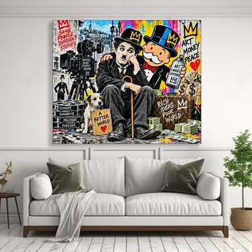 Charlie Chaplin -  THE TRAMP GETS RICH con stile artistico, Collections