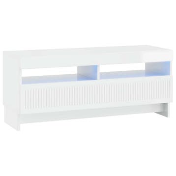 vidaXL LED tv-meubel Hoogglans Wit Bewerkt hout, Verzenden