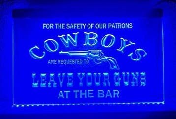 Cowboys leave neon bord lamp LED cafe verlichting reclame li, Verzenden, Nieuw