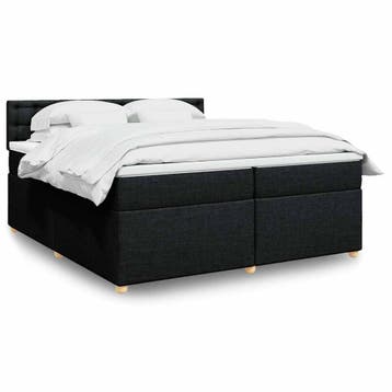 vidaXL Boxspring met matras stof zwart 200x200 cm, Verzenden, Nieuw