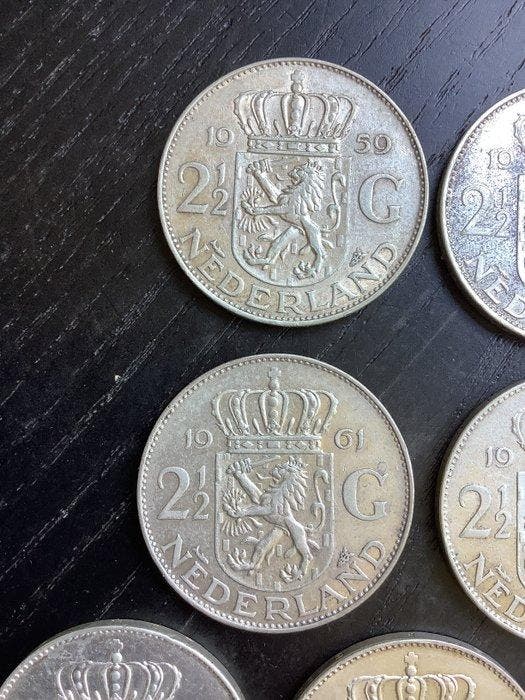 Nederland. Juliana. 2 1/2 Gulden 1959-1966 (Zonder, Postzegels en Munten, Munten | Nederland